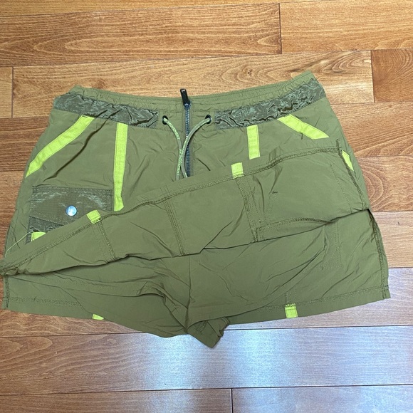 FP Movement by Free People Olive Mini Skort with Bright Yellow Highlights - Picture 3 of 4